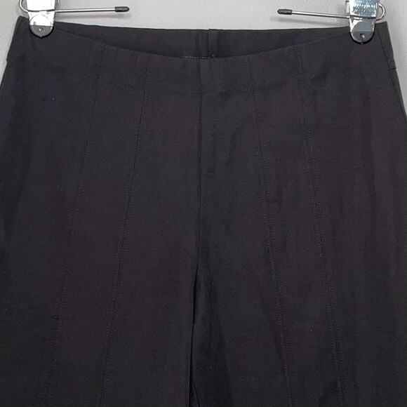 Isaac Mizrahi Live Size 10 Black Ponte Knit Pull On Pants Dark Straight Leg - Picture 3 of 13